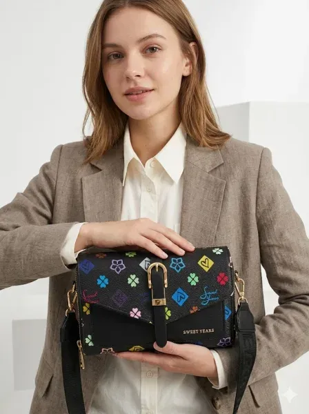 Geantă mică de damă din piele ecologică cu model